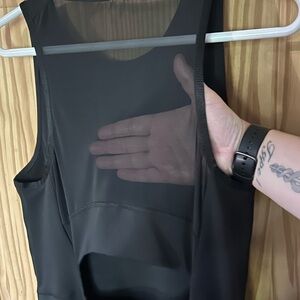 Lululemon black open back mesh skater dress